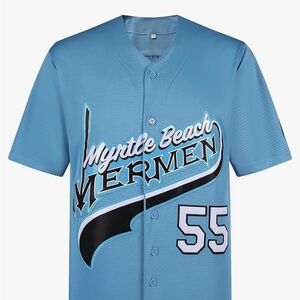 Kenny Powers Jerseys 55 Myrtle Beach Mermen Stitched Movie Baseball Jersey